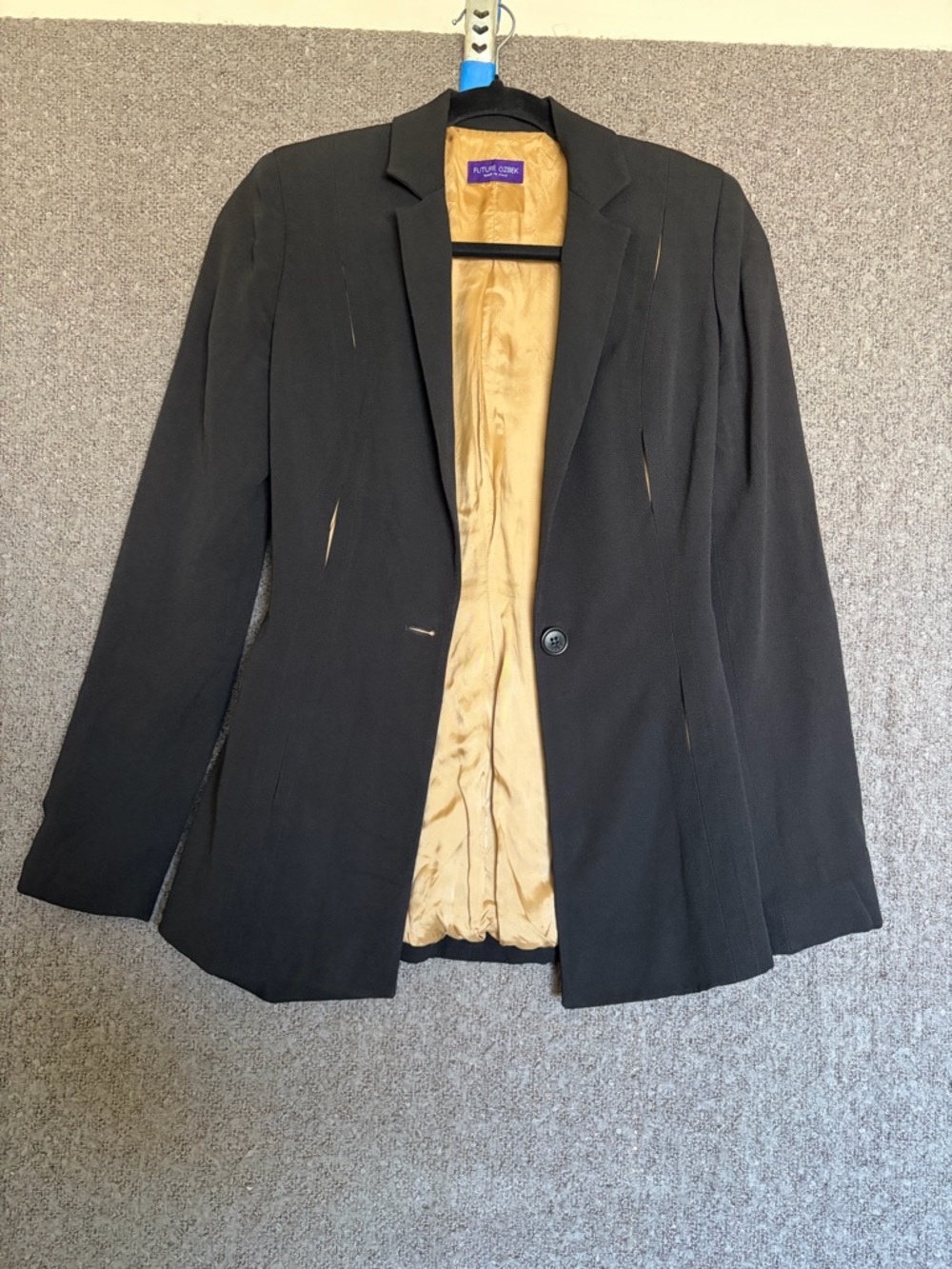 Future Ozbek Black Single-Button Blazer size 4